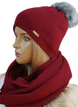KOMPLET CZAPKA + KOMIN pompon # 12