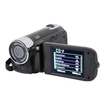 РУЧНАЯ ЦИФРОВАЯ 4K DV КАМЕРА С ПОВОРОТНЫМ ЭКРАНОМ, 16-кратным ЗУМОМ, USB, ЧЕРНАЯ
