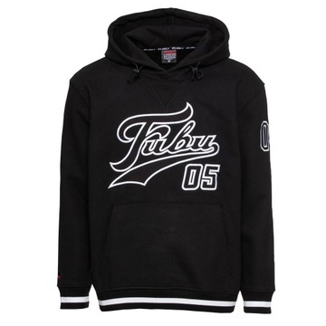 FUBU BLUZA MĘSKA Z KAPTUREM CZARNA VARSITY HEAVY L