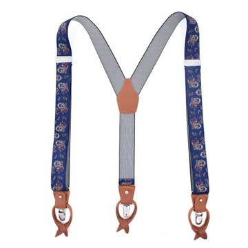 Мужские подтяжки из натуральной кожи 3,5X125 с 6 зажимами