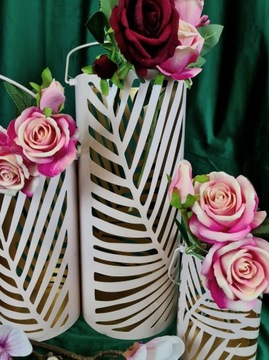 МЕТАЛЛИЧЕСКИЙ ПОРОШКОВЫЙ ФОНАРЬ С ЛИСТЬЯМИ, СРЕДНИЙ 16/32 СМ