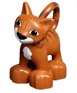 LEGO DUPLO FIGURKA KOT KOTEK pomarańcz ciemny (9g)