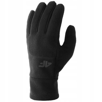4F rękawiczki zimowe polarowe czarne dotykowe S