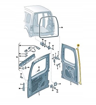 ПРОКЛАДКА ЗАДНЕЙ ДВЕРИ VW CADDY