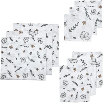 Meyco Baby Floral zestaw startowy - 9-pak - biologiczny - muslinowy - multi