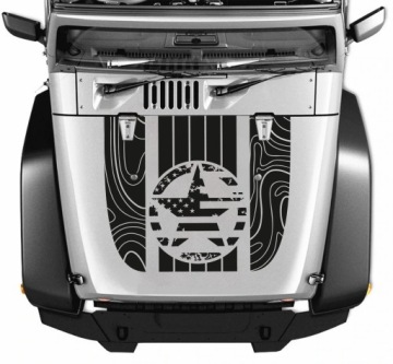 Samolepky Na Masku Jeep Off Road Flaga Usa 90x108 cm