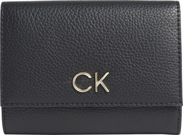 CALVIN KLEIN BEZPIECZNY PORTFEL LOCK TRIFOLD BLACK