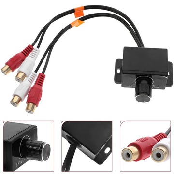 Wzmacniacz Kabel regulacji głośności Bass RCA Audio