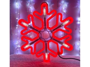 СНЕЖНО-БЕЛАЯ СНЕЖИНКА НЕОНОВАЯ ЛАМПА 40см СВЕТОДИОДНАЯ РОЖДЕСТВЕНСКАЯ УКРАШЕНИЕ ОКНА