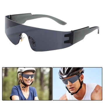 Modne sportowe okulary przeciwsłoneczne Anti Shock Ochrona UV Gothic Science czarne