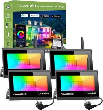 4 светодиодных лампы Spotlight RGB мощностью 25 Вт IP66 для наружного рождественского домашнего освещения