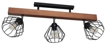 ŻYRANDOL LAMPA PLAFON SUFITOWY LED E27 DREWNO DRUCIAK NOWOCZESNY SALON HOL