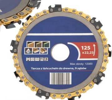 Tarcza cięcia drewna szlifierkę kątową 125mm 9T