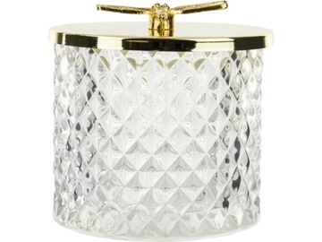 Декоративный стеклянный контейнер с крышкой - Стрекоза