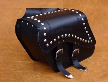 Мотоциклетные кожаные седельные сумки OS29 с заклепками 45x28x17см