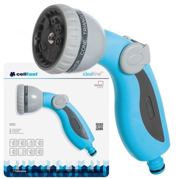 ПИСТОЛЕТ CELLFAST SPRINKLE MIX IDEAL, 8 ФУНКЦИЙ, ВОДЯНОЙ ПИСТОЛЕТ 52-055