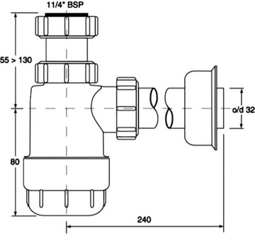 Сифон для умывальника Mcalpine HC2