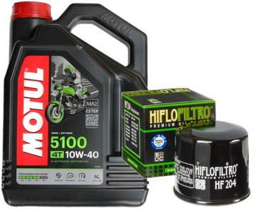 HF204 ZESTAW OLEJ MOTUL 5100 10W40 4L YAMAHA YZF-R1 07-08, YZF-R1 09-14