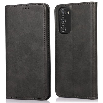 Etui SKÓRZANE MAGNET CASE Z KLAPKĄ + SZKŁO do SAMSUNG GALAXY S20 FE