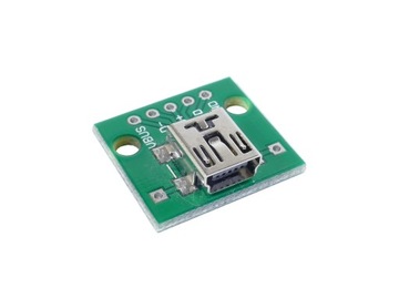 GNIAZDO MINI USB PRZEJŚCIE NA PCB 5 PIN