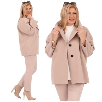 PŁASZCZYK DAMSKI PRZEJŚCIOWY POLSKI PRODUCENT ELEGANCKI DUŻE ROZMIARY