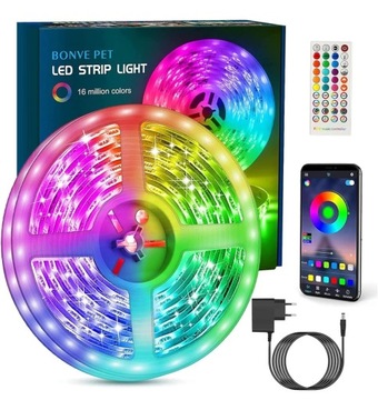 TAŚMA LED 2 X 5M BLUETOOTH HL-5050 16MLN KOLORÓW 28 TRYBÓW RGB