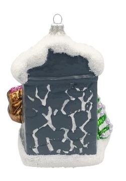 СТЕКЛЯННЫЕ РОЖДЕСТВЕНСКИЕ ШАРЫ Дед Мороз в двери, 14х11см