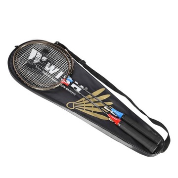 WISH Набор из 2 ракеток в футляре + 6 перьевых воланов для бадминтона