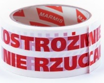 OSTROŻNIE NIE RZUCAĆ TAŚMA PAKOWA KLEJĄCA OSTRZEGAWCZA UWAGA