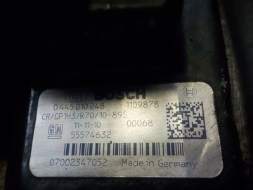 INSIGNIA ASTRA ZAFIRA 2.0 CDTI 12R 160KM A20DTH ČERPADLO VSTŘIKOVAČE 0445010248