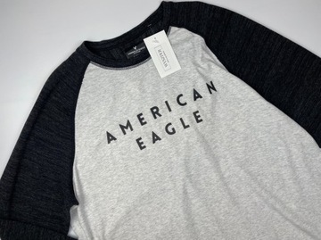 Bluzka męska long sleeve szary melanż AMERICAN EAGLE r. XL