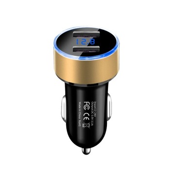 Uniwersalna szybka podwójna ładowarka samochodowa USB 12V-24V Wyświetlacz LED Papieros S
