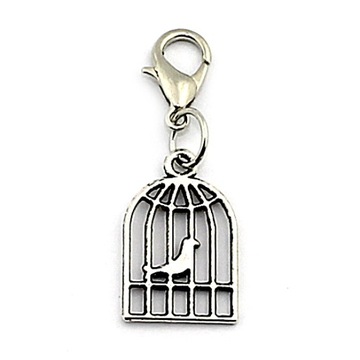 ZAWIESZKA DO BRANSOLETEK CHARMS PTASZEK W KLATCE