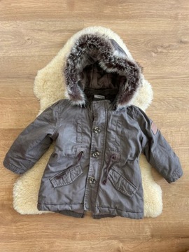 Lindex 80 r 9 - 12 parka kurtka z kapturem