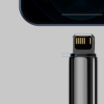 BASEUS SZYBKI KABEL DO TELEFONU KOMPUTERA USB/LIGHTNING MOCNY PRZEWÓD 1m