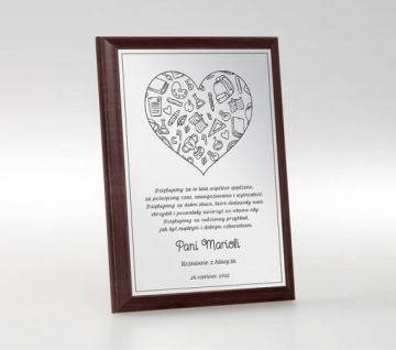 Благодарность учителю в конце года 15x20 см