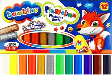 PLASTELINA SZKOLNA 12 KOLORY BAMBINO-1710