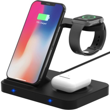 Индуктивное зарядное устройство для IPHONE 12 13 14 15 APPLE WATCH магнитное 3в1 15Вт