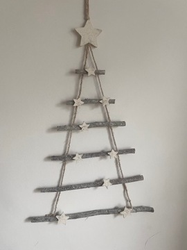 Новогодняя подвесная елка из дерева, 65 см.