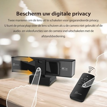 j5create Kamera internetowa USB 4K Ultra HD z cyfrowym powiększeniem 5x i p