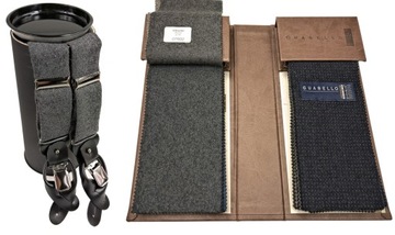 Подтяжки 2в1 С ПУГОВИЦАМИ, СЕРАЯ ШЕРСТЬ, ГРАФИТ, КНИГА