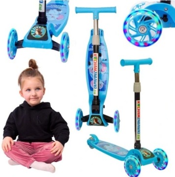 HULAJNOGA BALANSOWA DLA DZIECI KOŁA LED TRÓJKOŁOWA SKŁADANE JEŹDZIK