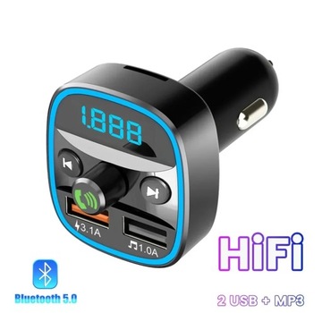 FM-ПЕРЕДАТЧИК BLUETOOTH 5.0 ЗАРЯДНОЕ УСТРОЙСТВО QC 3.0 2x USB USB-C 20 Вт RGB