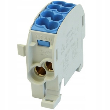 BLOK ROZDZIELCZY ODGAŁĘŹNY AL/CU SCB 25 NIEBIESKI