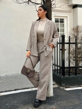 SHEIN EZwear Plus komplet garnitur damski spodnie blazerw kratkę 3XL
