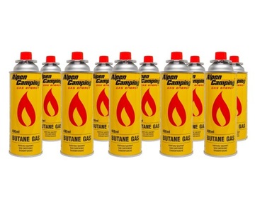 10x kartusze gazowe 400 ml 227 g GAZ do kuchenki Alpen Camping