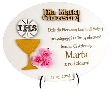 Podziękowanie Pierwsza Komunia Święta + Podstawka