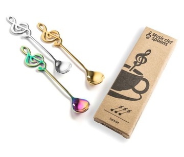 ЛОЖКИ МУЗЫКАЛЬНЫЕ РАЗНОЦВЕТНЫЕ ТРИ КЛЮЧА 3 ШТ.