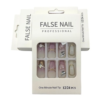 PAZNOKCIE SZTUCZNE TIPSY WZORY Z KLEJEM 24SZT