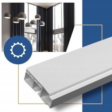 Двойной карниз, двухрядный, потолочный рельс, с крышкой, 9см, 2-полосный, 250см